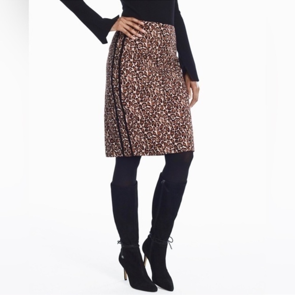 White House Black Market Leopard Pencil Skirt